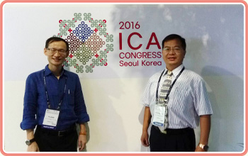 本局陳副局長海雄(右)與同仁出席ICA研討會情形