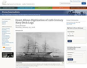 美國19世紀海軍日誌數位化計畫