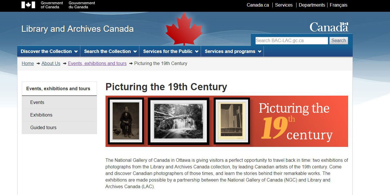 加拿大 19世紀影像展
