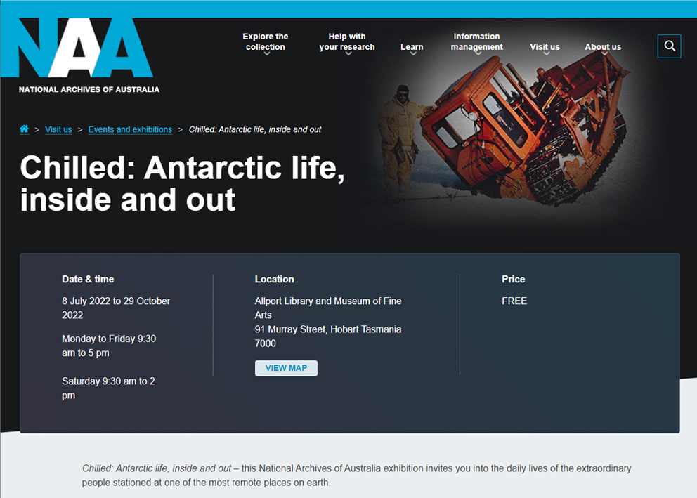 澳洲「隨遇而安：透視南極生活」紀錄展