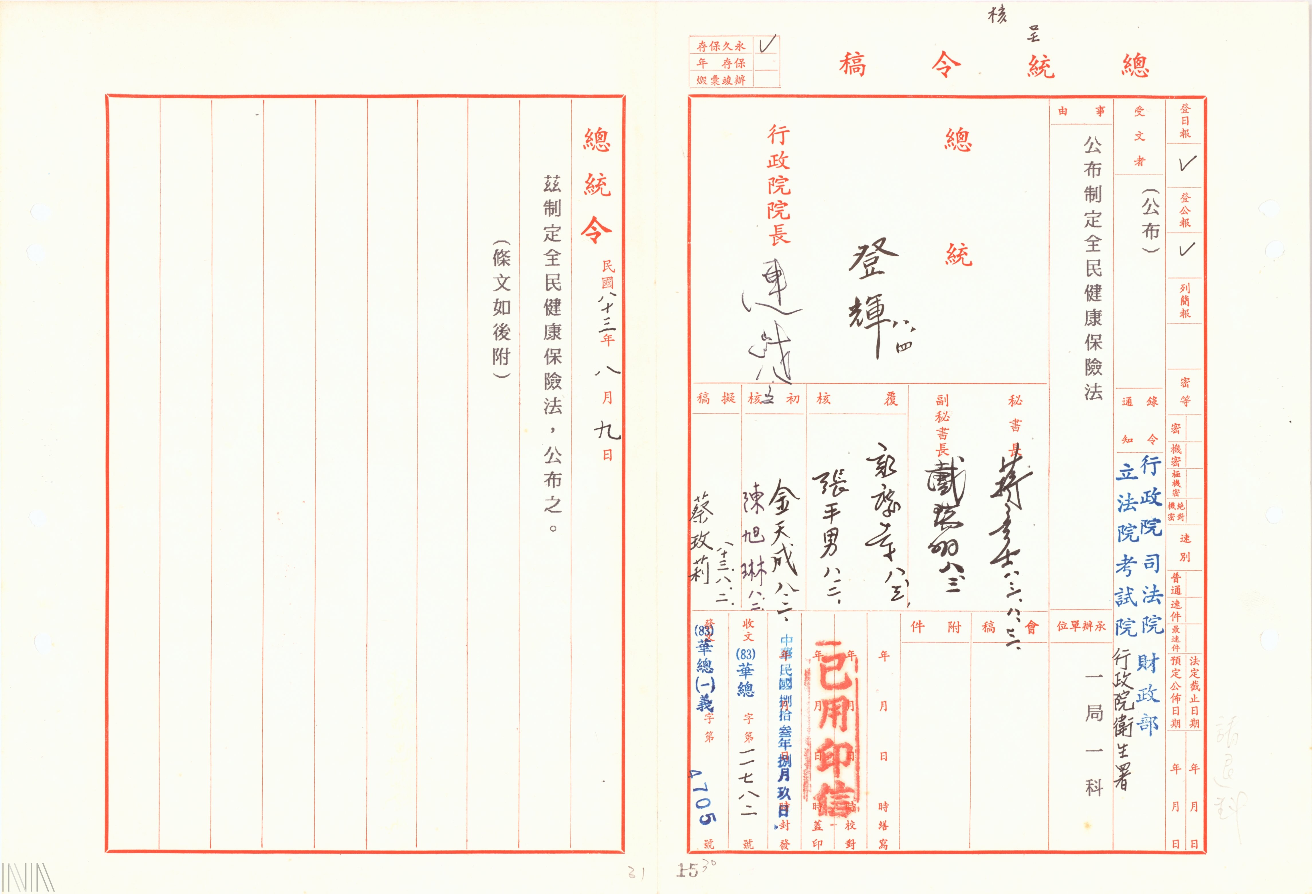 圖7 全民健保自1988年開始著手規劃，到1994年制定完成全民健康保險法