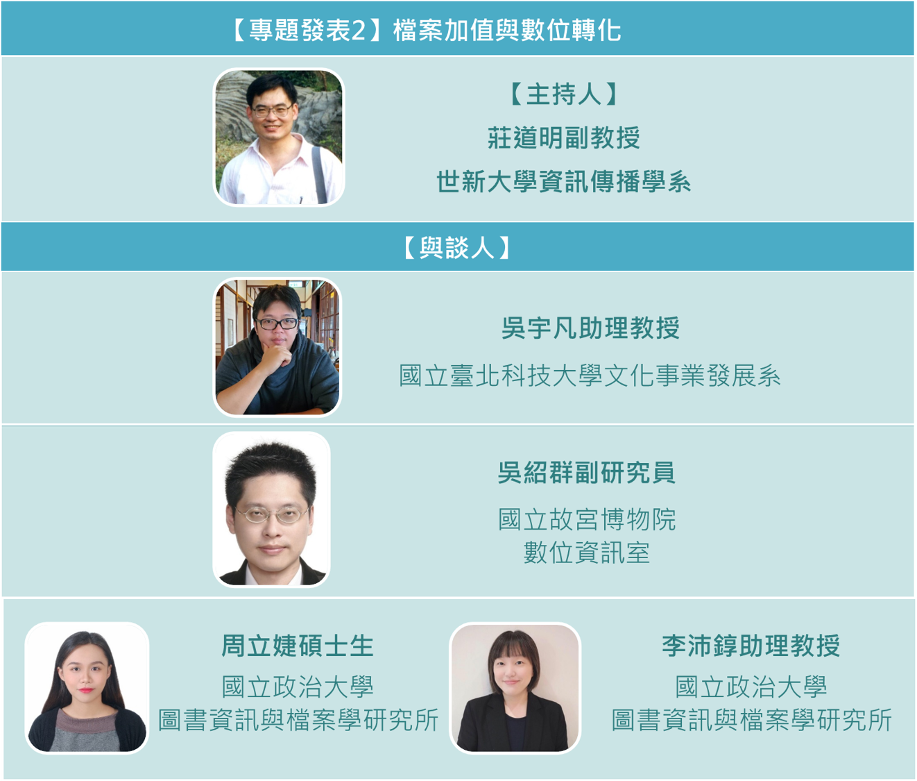專題發表2-主持人、與談人