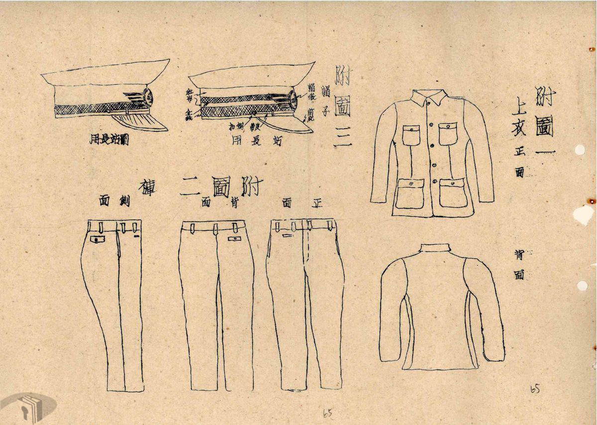 圖2 臺糖員工制服形式設計圖