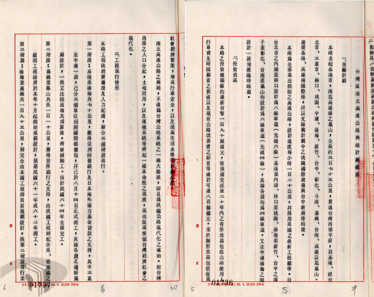 圖9 南北高速公路興建計畫概要