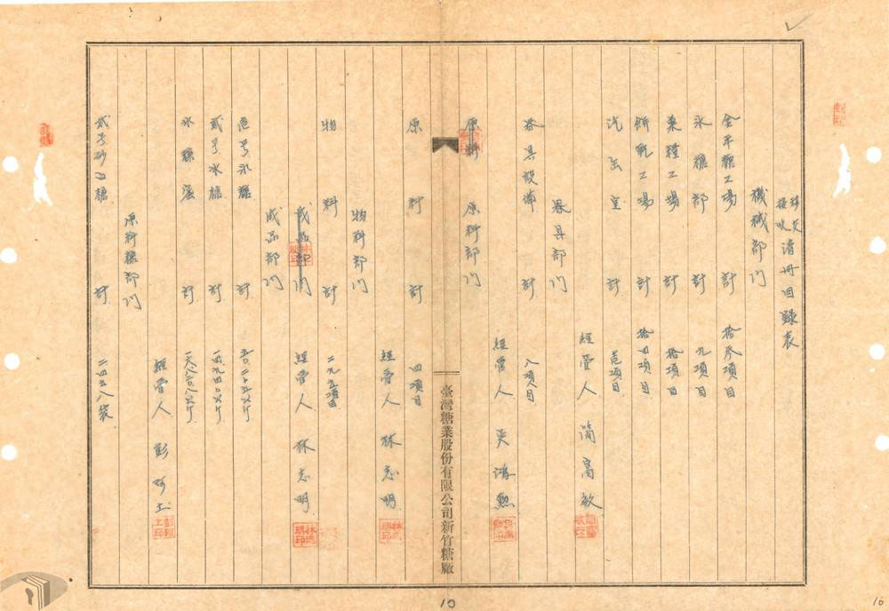 圖7 中壢冰糖廠移交清冊