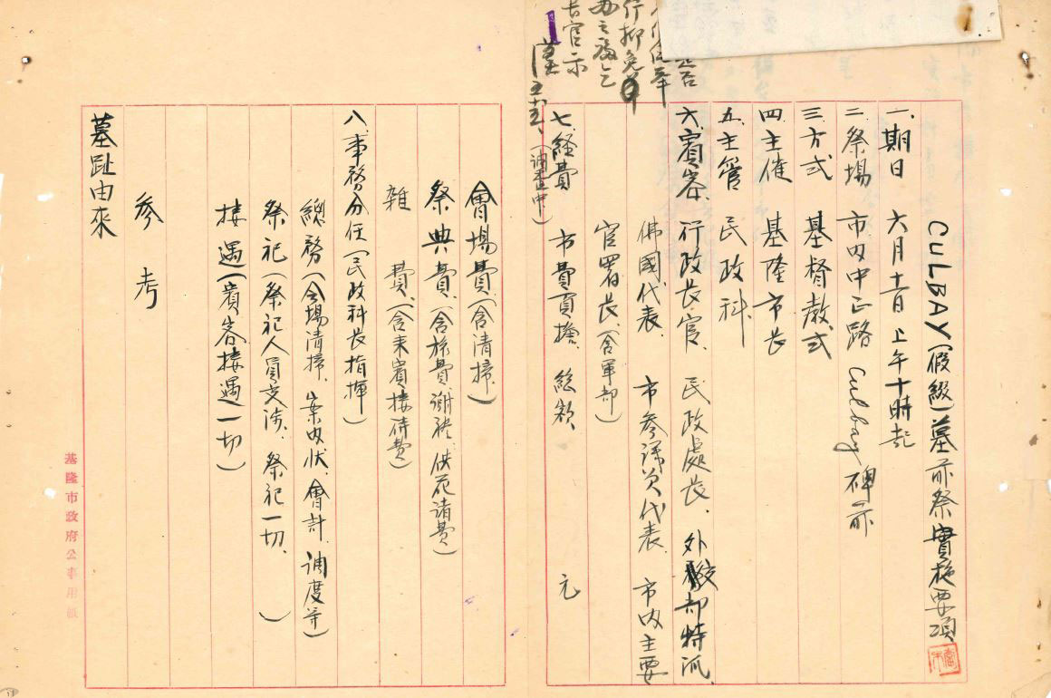 圖8 CULBAY墓前祭實施要項