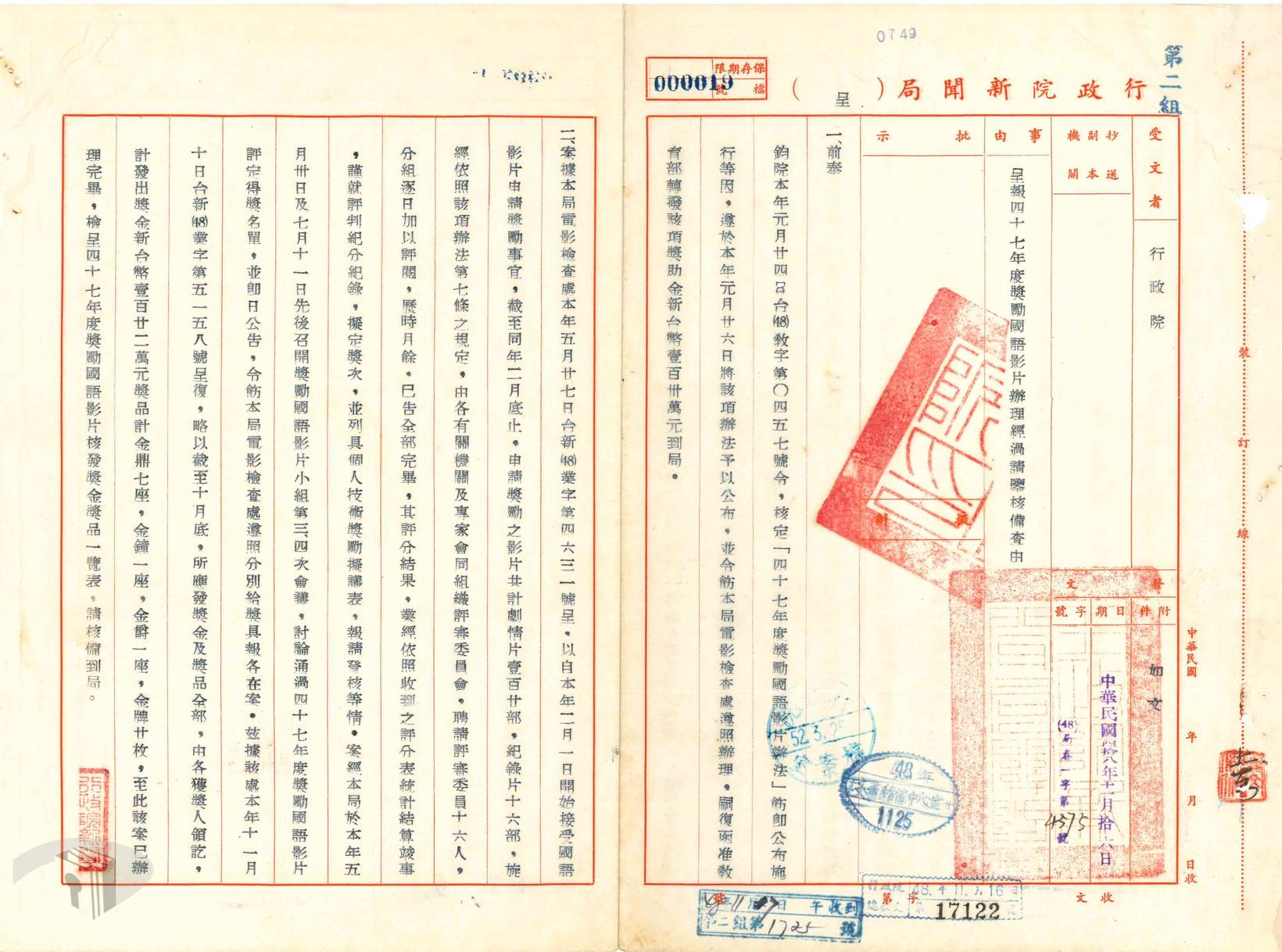 圖7 47年度獎勵國語影片辦理經過