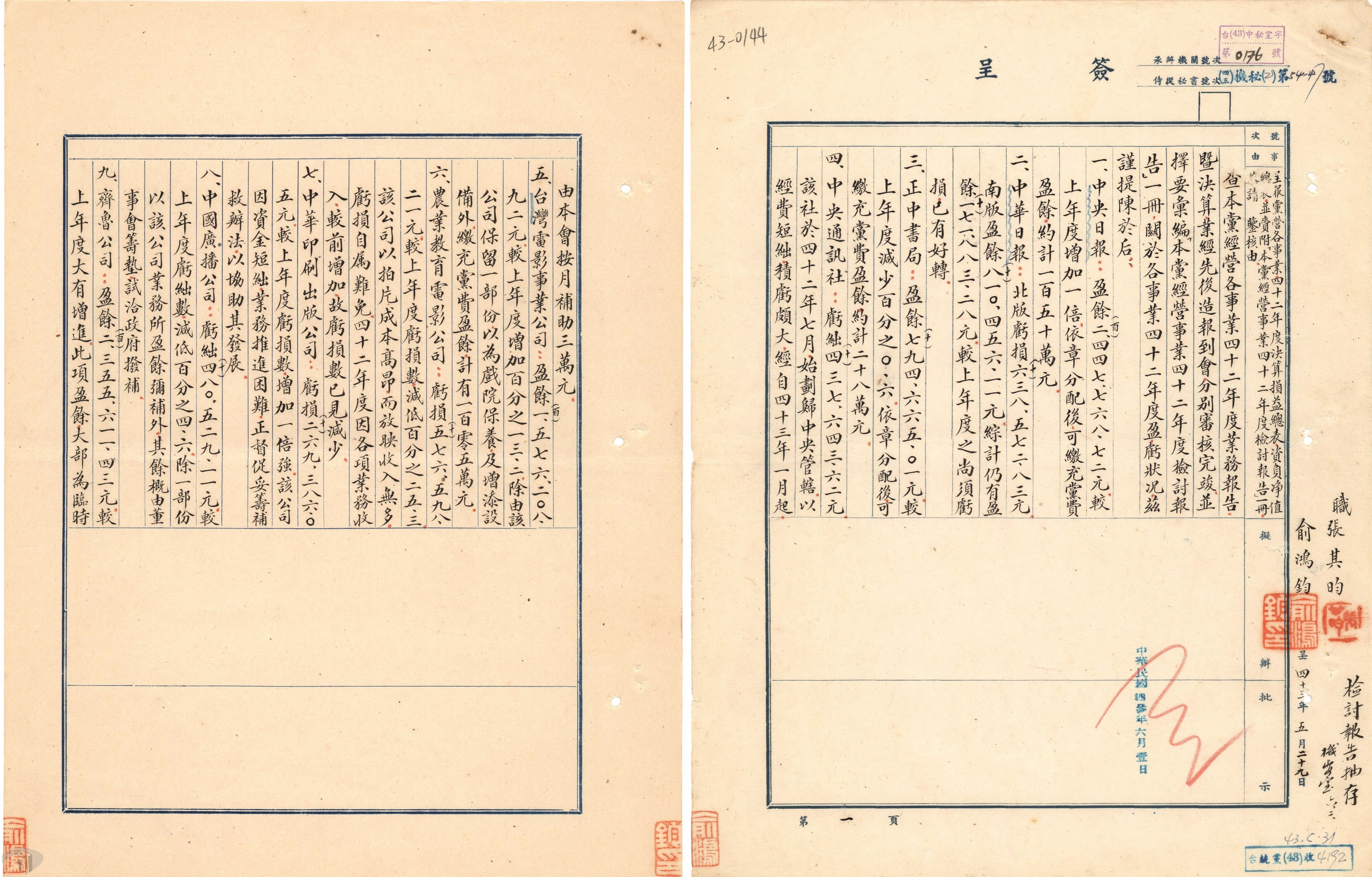 03_黨營各事業42年度決算損益總表