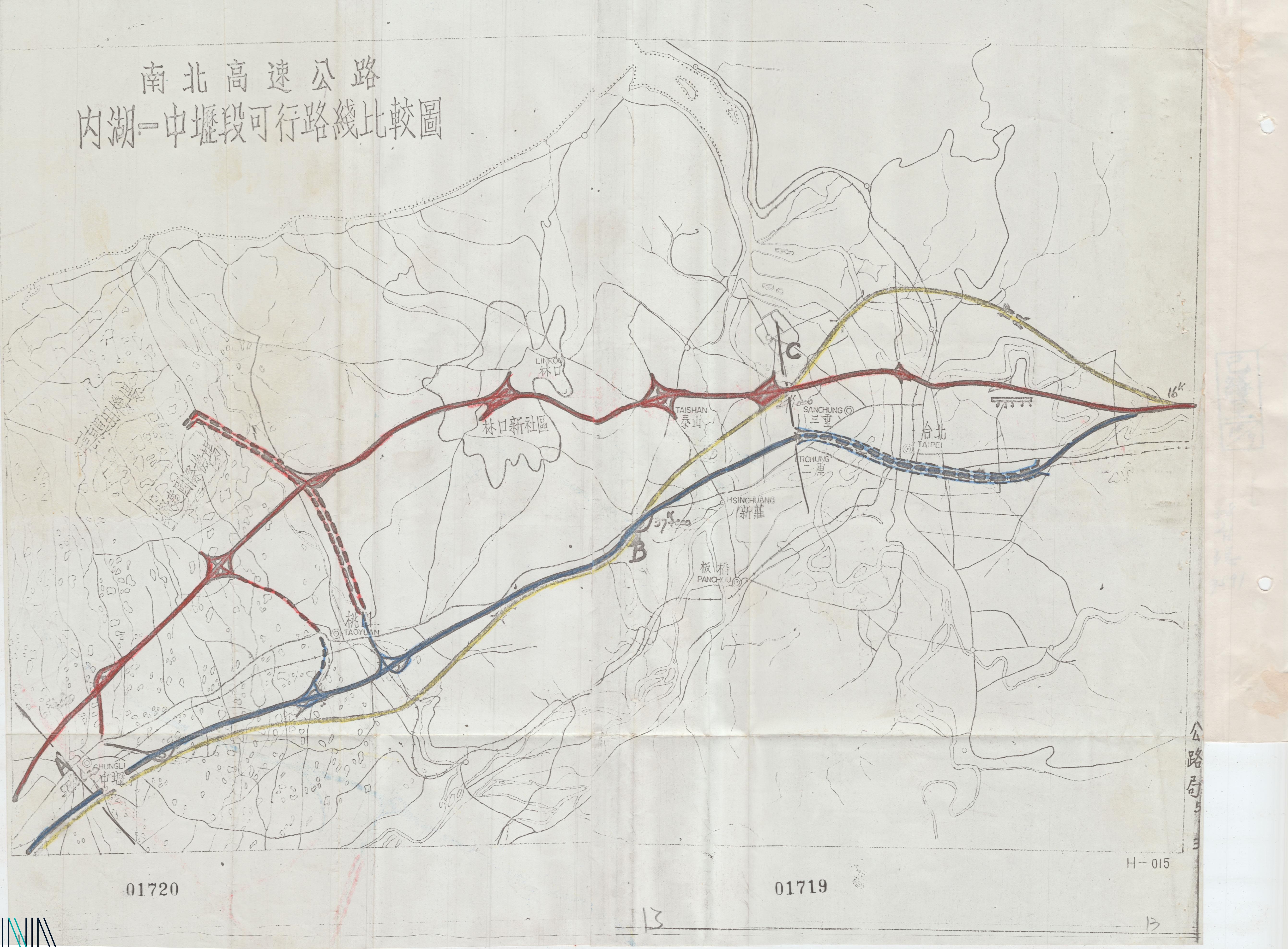 10 高速公路北部路段三條路線比較圖