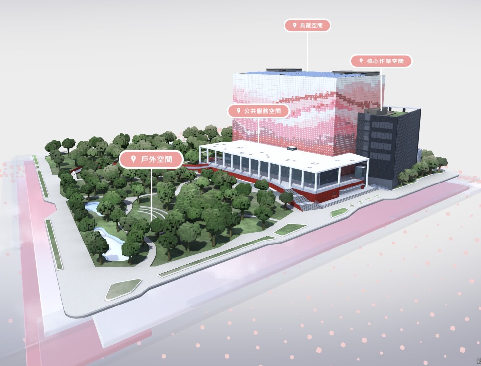 圖1 虛擬檔案館運用3D建模技術，民眾可綜覽建築物全景
